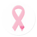 Pink Ribbon with Heart stickers