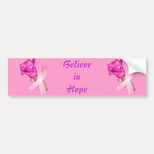 Pink Ribbon with Rose *Breast Cancer Awareness * Bumper Sticker
