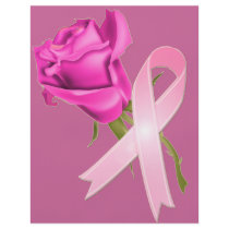 Pink Ribbon with Rose *Breast Cancer Awareness * Flyers