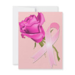 Pink Ribbon with Rose *Breast Cancer Awareness * invitations