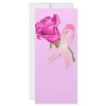 Pink Ribbon with Rose *Breast Cancer Awareness * rack cards