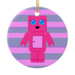 Pink Robot Christmas Tree Ornament