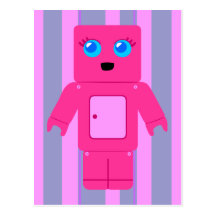 Pink Robot Postcard