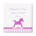 Pink Rocking Horse New Baby Magnet