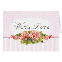 Pink Romance with Love Greeting Card