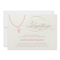 PINK ROSARY BEADS | BAPTISM INVITATION