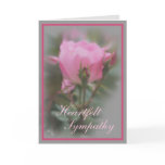 Pink Rose & 2 Buds on Gray -customize any occasion cards