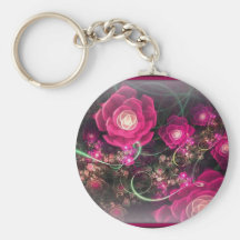 Pink Rose Abstract Keychains
