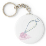 Pink Rose and Pastry Bag keychains