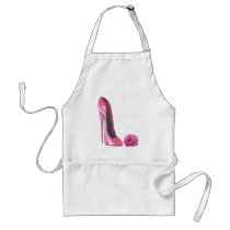Pink Rose and Pink Stiletto Shoe Apron