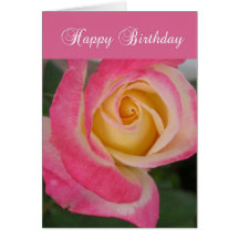 Pink Rose Birthday Card