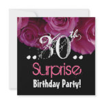 Pink Rose Bouquet 30th Surprise Birthday Template Personalized Announcement