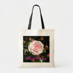 Pink Rose Buds "Best Mum" Canvas Bags