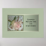 Pink Rose ~ Crochet Doily posters