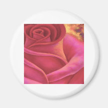 Pink Rose Flower Painting Art - Multi Fridge Magnet