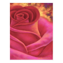 Pink Rose Flower Painting Art - Multi Postcards