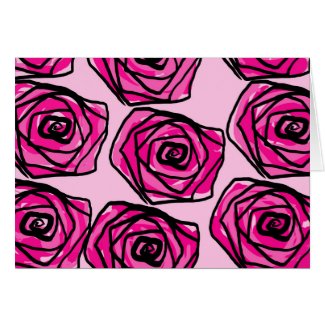 Pink rose greeting card love you inside