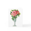 Pink Rose in A Vase Notecard