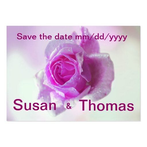 Pink Rose of love - Save the date Business Card Templates