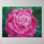 Pink Rose Painting Poster