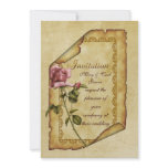 Pink Rose Parchment invitations