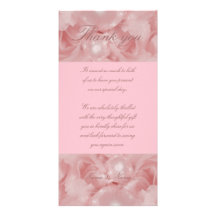 Pink rose pearls thank you cards parties functions photo greeting card