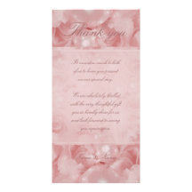 Pink rose pearls thank you cards parties functions photo greeting card