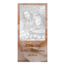 Pink Rose Quinceañera Save the Date Personalized Photo Card