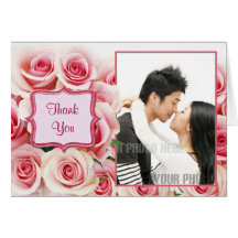 Pink Rose Romance - Thank You Card