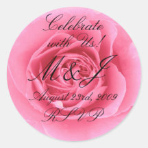 Pink Rose RSVP Sticker
