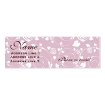 Pink Rose Scroll Business Card Template
