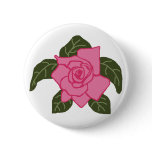 Pink rose sea turtle button