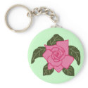 Pink rose sea turtle key chain keychains