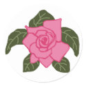 Pink rose sea turtle stickers