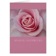pink rose spanish sympathy card