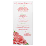 Pink Rose Summer Watercolor Wedding Reception Menu rack cards