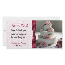 Pink Rose Wedding Cake Personalized Photo Card