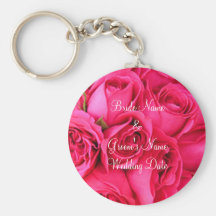 Pink Rose Wedding Key Chain Template