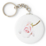 Pink Rose with rain drops Keychains