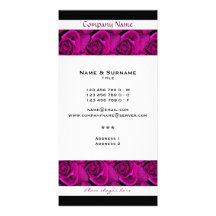 pink roses business cards template - customisable photo greeting card