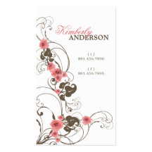 Pink Roses Fleur Elegant Nature Floral Flowers Business Cards