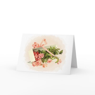 Pink Roses Gift Customisable Card by vintagegiftmall