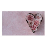 pink roses in a heart-shaped cookie cutter business cards