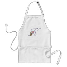 Pink Roses Monogram K Aprons