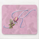 Pink Roses Monogram K Mouse Mat