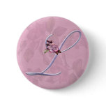 Pink Roses Monogram L buttons