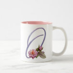 Pink Roses Monogram O Coffee Mugs