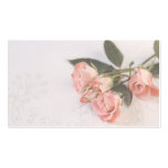 pink roses on textured fabric business card