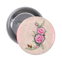 PINK ROSES & PINE by SHARON SHARPE