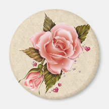 Pink Roses Refrigerator Magnet